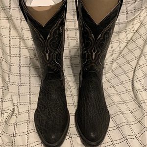 Darius Bros Black Boots. Black Shark Skin print 8D